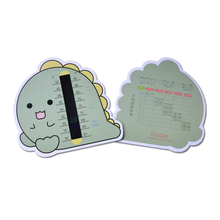Cartoon Paper Card with Thermometer for Baby Room