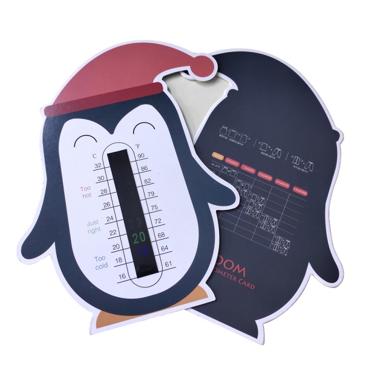 Cartoon Paper Card with Thermometer for Baby Room