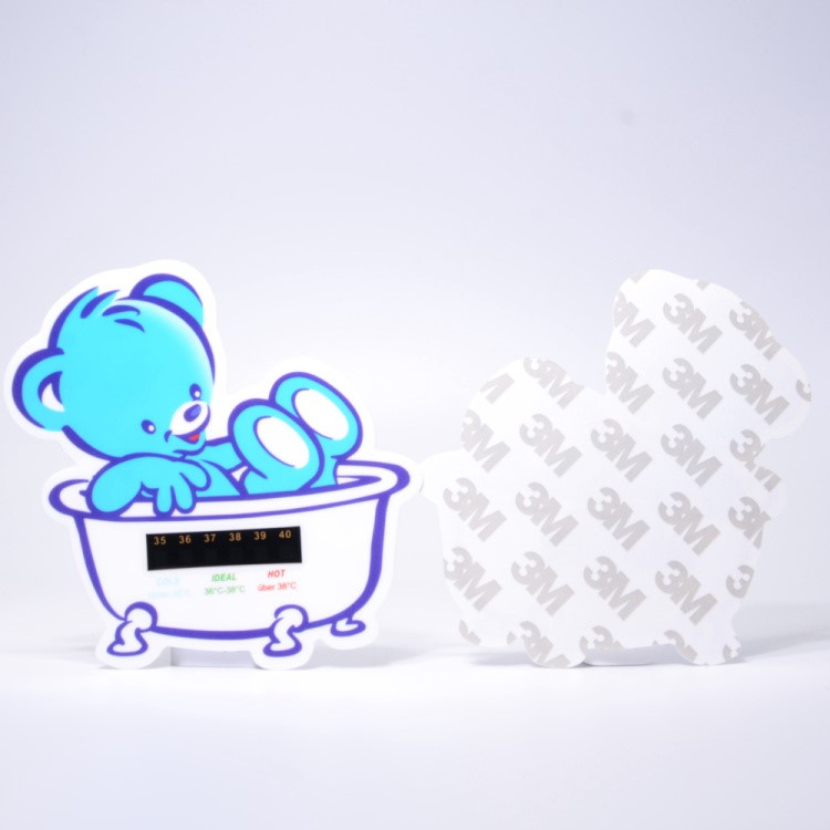 Cute Design Plastic Water Thermometer Duck Card with Glue