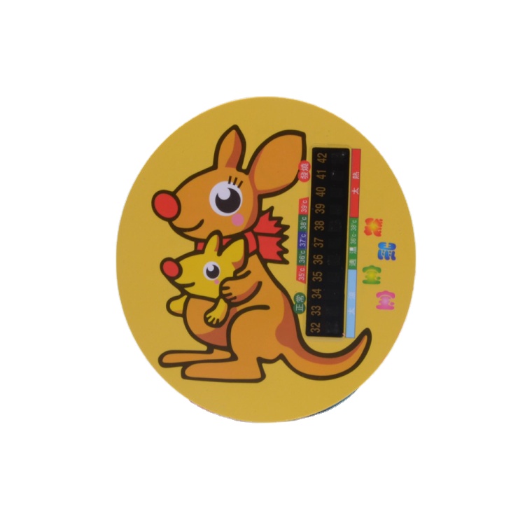 Cute Design Plastic Water Thermometer Duck Card with Glue