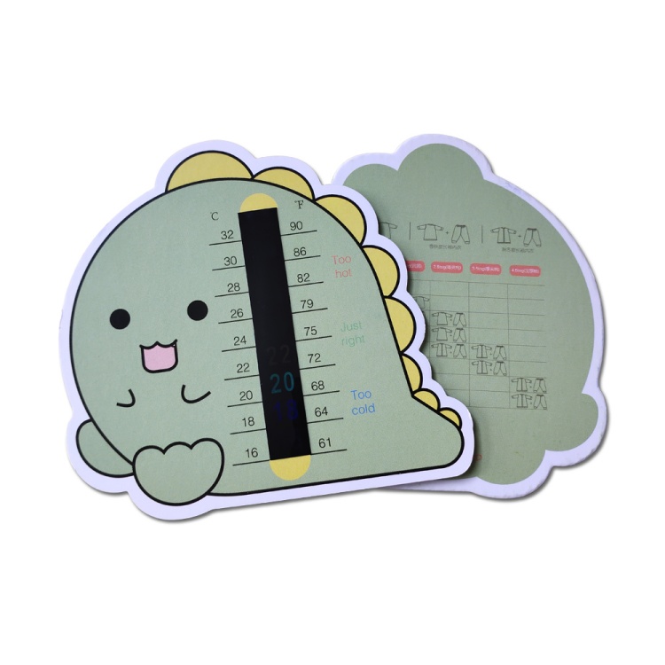 Cartoon Paper Card with Thermometer for Baby Room