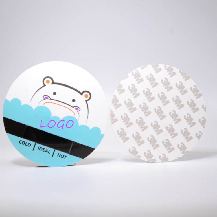 Cute Design Plastic Water Thermometer Duck Card with Glue